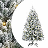 Vidaxl kunstkerstboom met 150 led groen en wit 120 cm pvc en metaal
