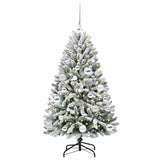 Vidaxl kunstkerstboom met 150 led groen en wit 120 cm pvc en metaal