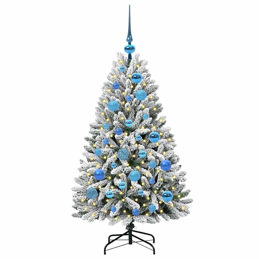 Vidaxl kunstkerstboom met 150 led groen en wit 120 cm pvc en metaal