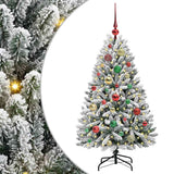 Vidaxl kunstkerstboom met 150 led groen en wit 120 cm pvc en metaal