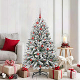 Vidaxl kunstkerstboom met 150 led groen en wit 150 cm pvc en metaal