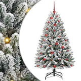 Vidaxl kunstkerstboom met 150 led groen en wit 150 cm pvc en metaal