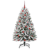 Vidaxl kunstkerstboom met 150 led groen en wit 150 cm pvc en metaal