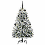 Vidaxl kunstkerstboom met 150 led groen en wit 150 cm pvc en metaal