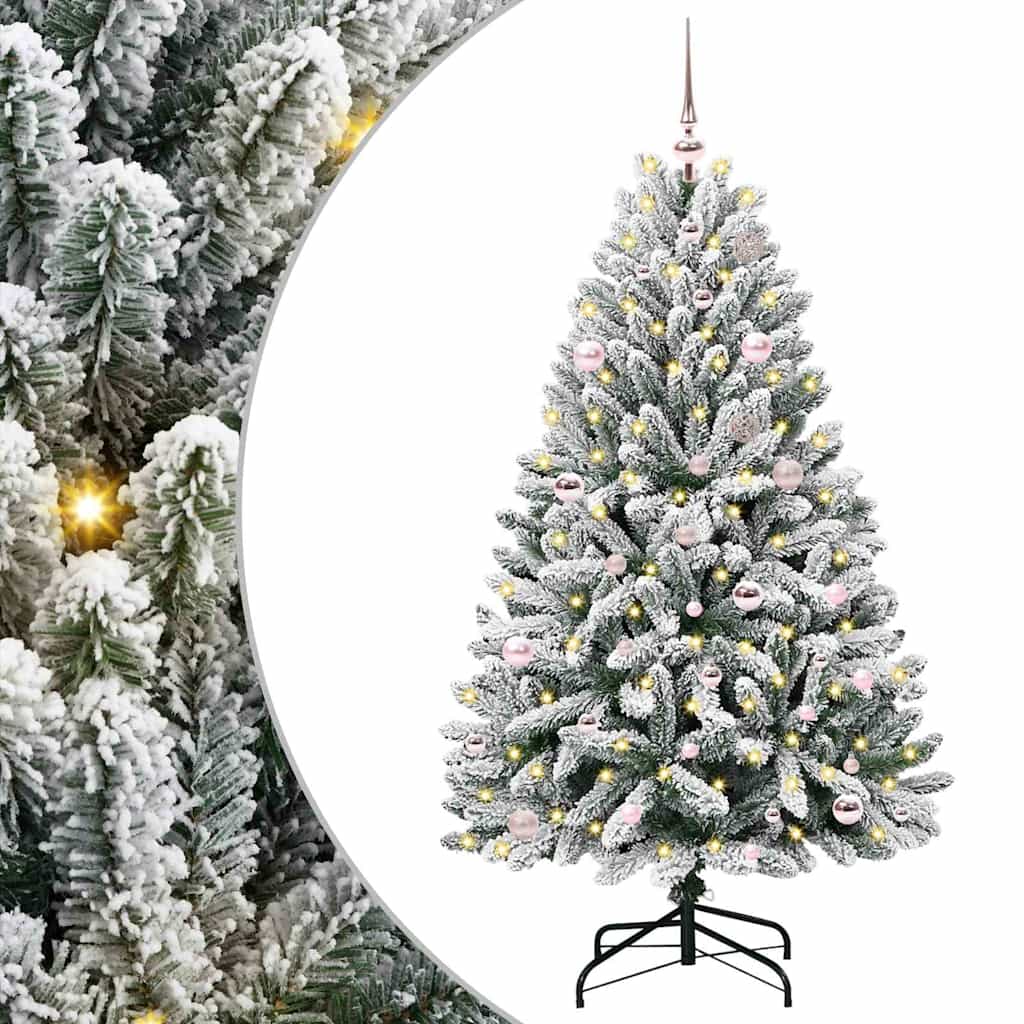 Vidaxl kunstkerstboom met 150 led groen en wit 150 cm pvc en metaal