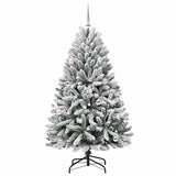 Vidaxl kunstkerstboom met 150 led groen en wit 150 cm pvc en metaal