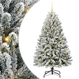 Vidaxl kunstkerstboom met 150 led groen en wit 150 cm pvc en metaal