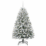 Vidaxl kunstkerstboom met 150 led groen en wit 150 cm pvc en metaal