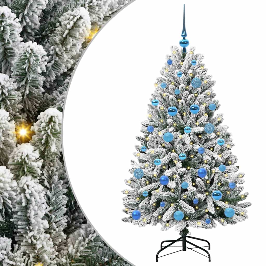 Vidaxl kunstkerstboom met 150 led groen en wit 150 cm pvc en metaal
