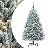 Vidaxl kunstkerstboom met 150 led groen en wit 150 cm pvc en metaal