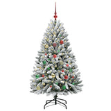 Vidaxl kunstkerstboom met 150 led groen en wit 150 cm pvc en metaal