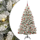 Vidaxl kunstkerstboom met 300 led groen en wit 180 cm pvc en metaal