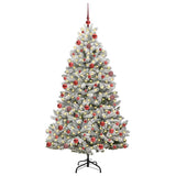 Vidaxl kunstkerstboom met 300 led groen en wit 180 cm pvc en metaal