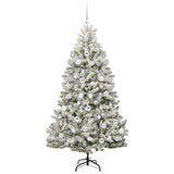 Vidaxl kunstkerstboom met 300 led groen en wit 180 cm pvc en metaal