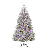 Vidaxl kunstkerstboom met 300 led groen en wit 180 cm pvc en metaal