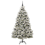 Vidaxl kunstkerstboom met 300 led groen en wit 210 cm pvc en metaal
