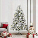 Vidaxl kunstkerstboom met 300 led groen en wit 210 cm pvc en metaal