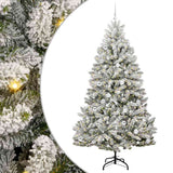 Vidaxl kunstkerstboom met 300 led groen en wit 210 cm pvc en metaal