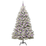 Vidaxl kunstkerstboom met 300 led groen en wit 210 cm pvc en metaal