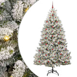 Vidaxl kunstkerstboom met 300 led groen en wit 240 cm pvc en metaal