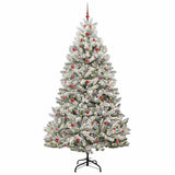 Vidaxl kunstkerstboom met 300 led groen en wit 240 cm pvc en metaal
