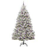 Vidaxl kunstkerstboom met 300 led groen en wit 240 cm pvc en metaal