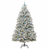 Vidaxl kunstkerstboom met 300 led groen en wit 240 cm pvc en metaal