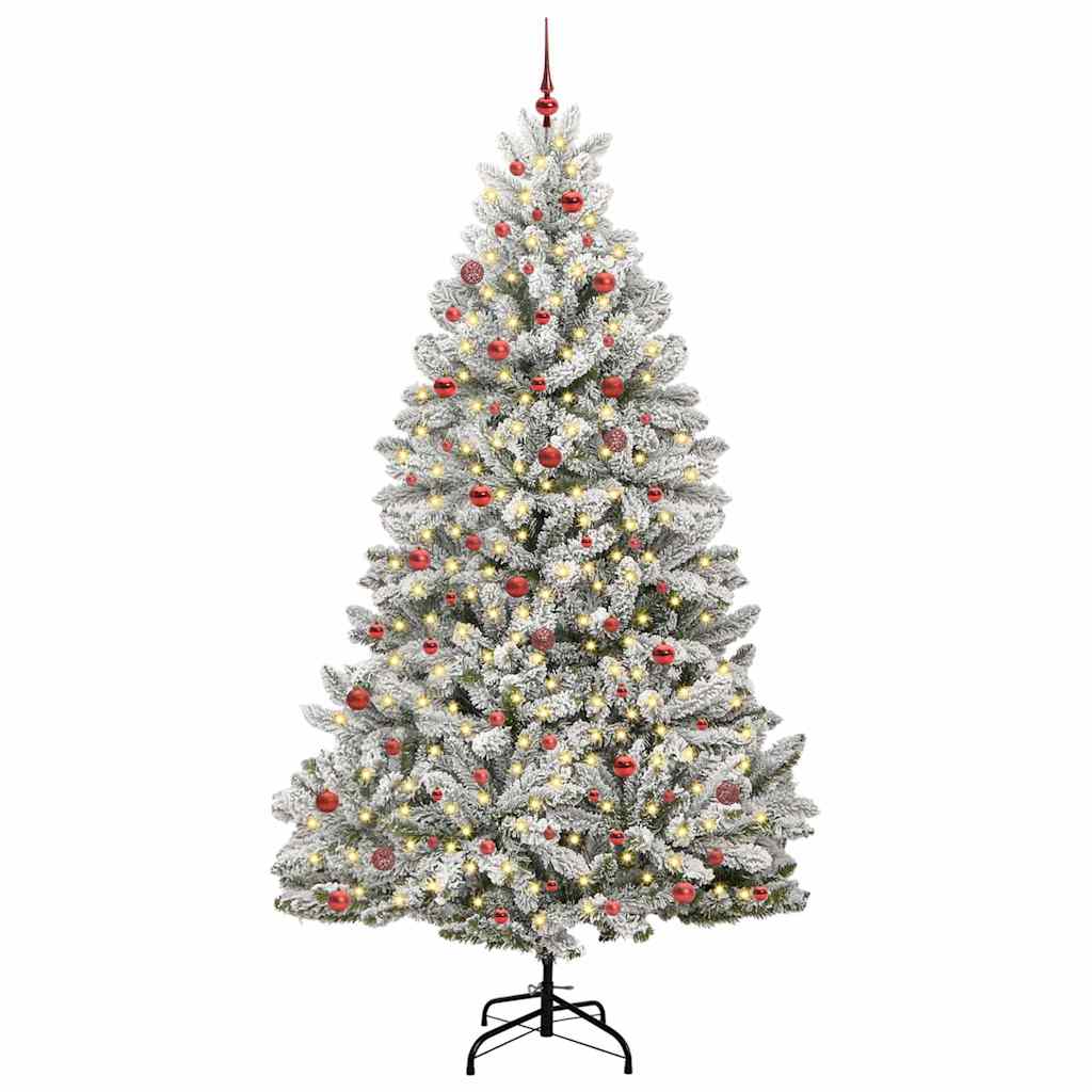 Vidaxl kunstkerstboom met 300 led groen en wit 270 cm pvc en metaal