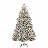 Vidaxl kunstkerstboom met 300 led groen en wit 270 cm pvc en metaal