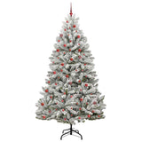 Vidaxl kunstkerstboom met 300 led groen en wit 270 cm pvc en metaal