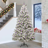 Vidaxl kunstkerstboom met 300 led groen en wit 270 cm pvc en metaal