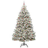 Vidaxl kunstkerstboom met 300 led groen en wit 300 cm pvc en metaal