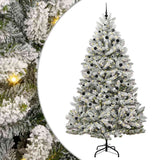 Vidaxl kunstkerstboom met 300 led groen en wit 300 cm pvc en metaal
