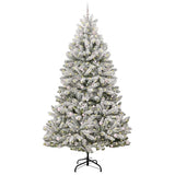 Vidaxl kunstkerstboom met 300 led groen en wit 300 cm pvc en metaal