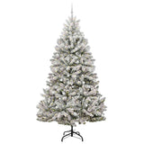 Vidaxl kunstkerstboom met 300 led groen en wit 300 cm pvc en metaal
