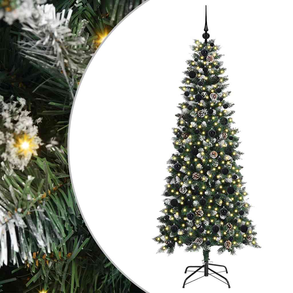 Vidaxl kunstkerstboom met 300 led groen 180 cm pvc en plastic en staal