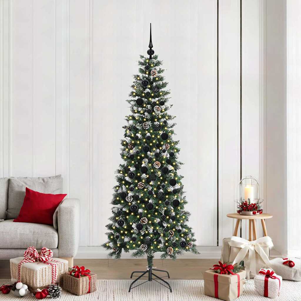 Vidaxl kunstkerstboom met 300 led groen 210 cm pvc en plastic en staal