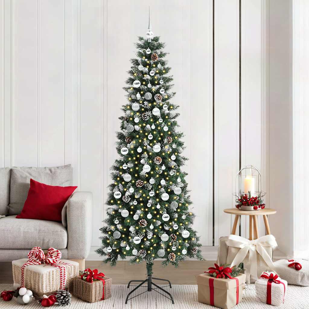 Vidaxl kunstkerstboom met 300 led groen 210 cm pvc en plastic en staal
