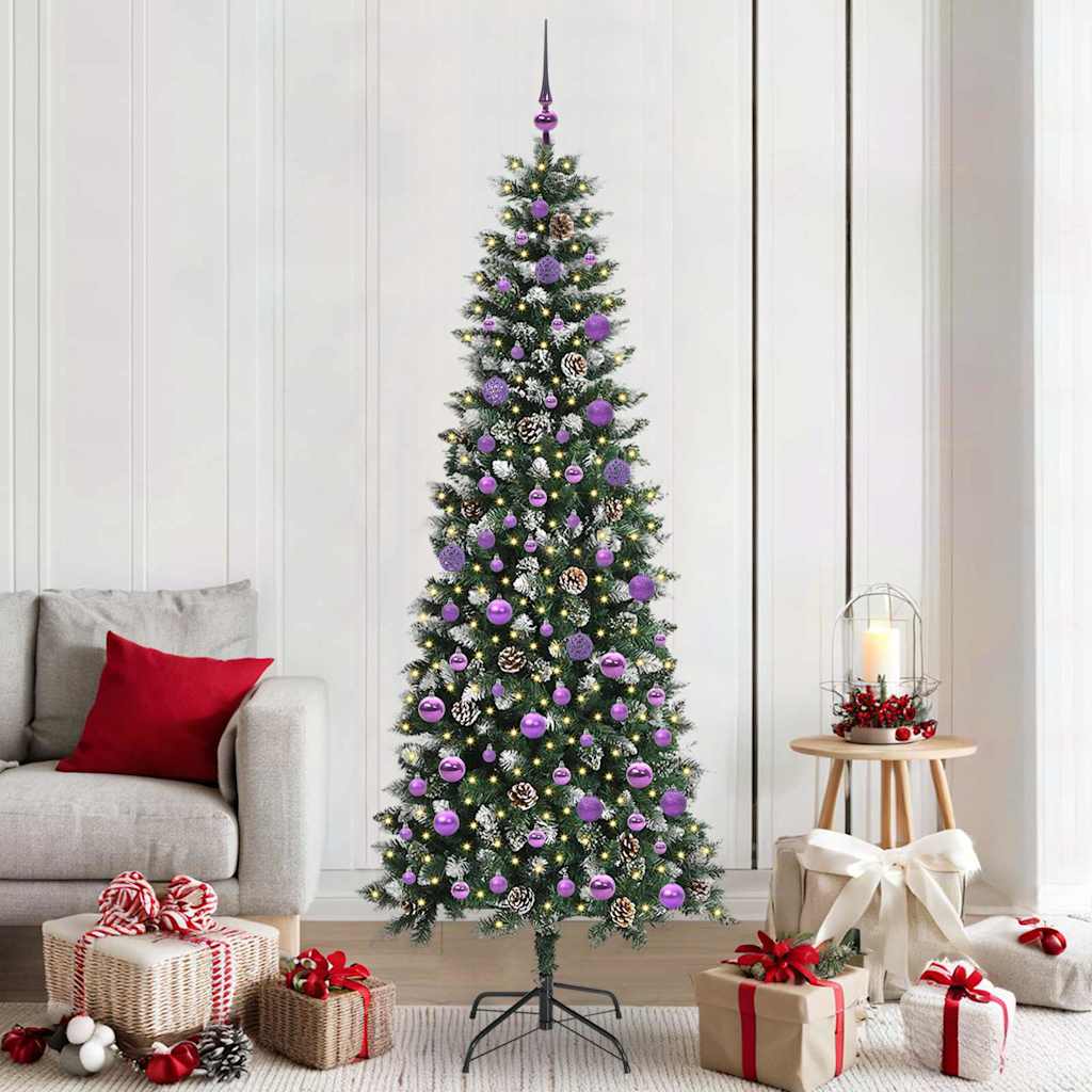 Vidaxl kunstkerstboom met 300 led groen 210 cm pvc en plastic en staal