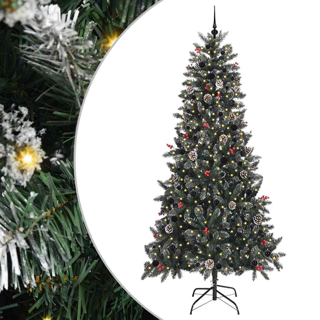 Vidaxl kunstkerstboom met 300 led groen 240 cm pvc en plastic en staal