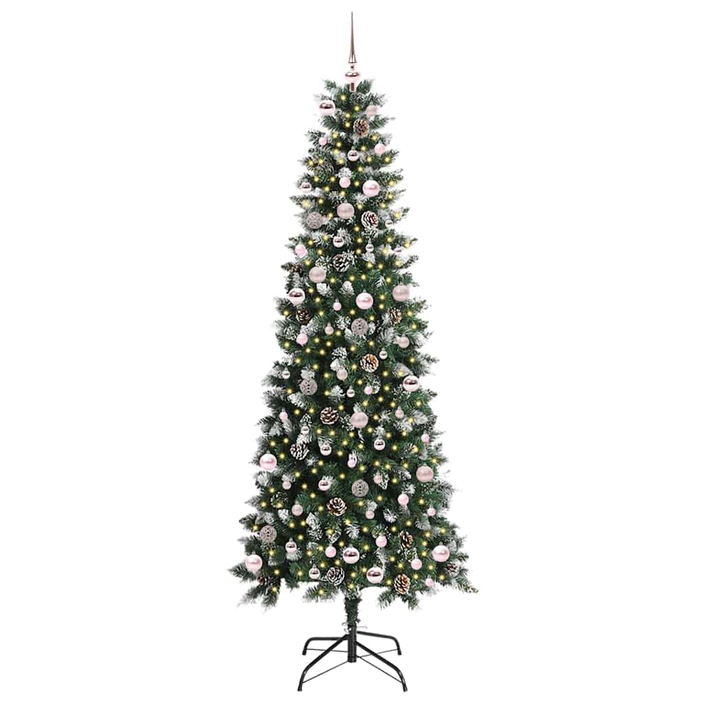 Vidaxl kunstkerstboom met 300 led groen 240 cm pvc en plastic en staal