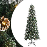 Vidaxl kunstkerstboom met 300 led groen 240 cm pvc en plastic en staal