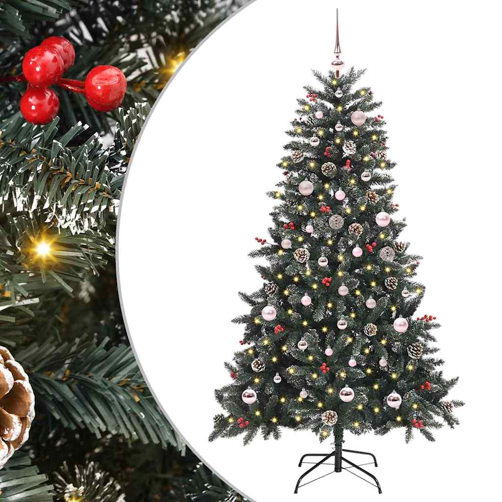 Vidaxl kunstkerstboom met 150 led groen 150 cm pvc en plastic en staal