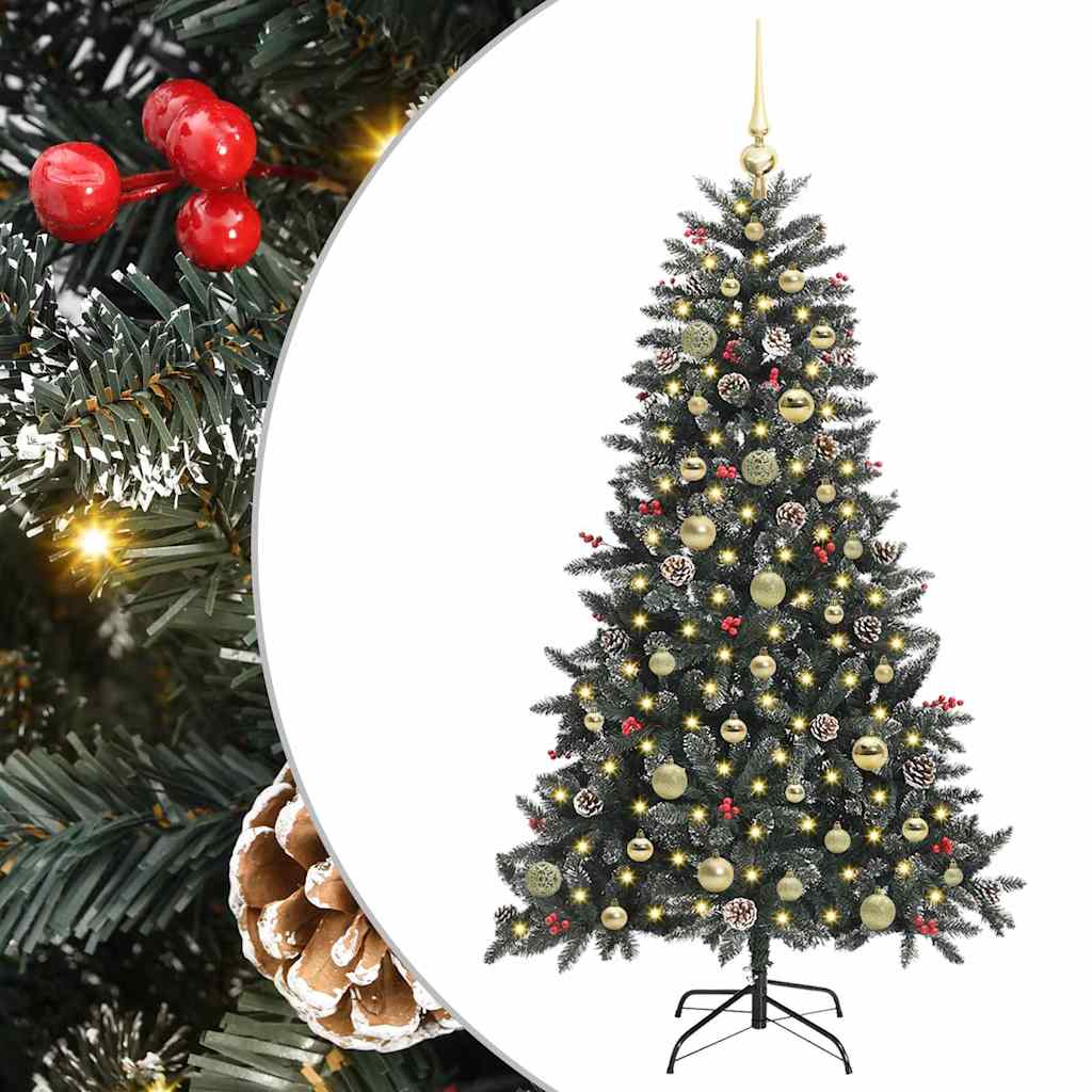 Vidaxl kunstkerstboom met 150 led groen 150 cm pvc en plastic en staal