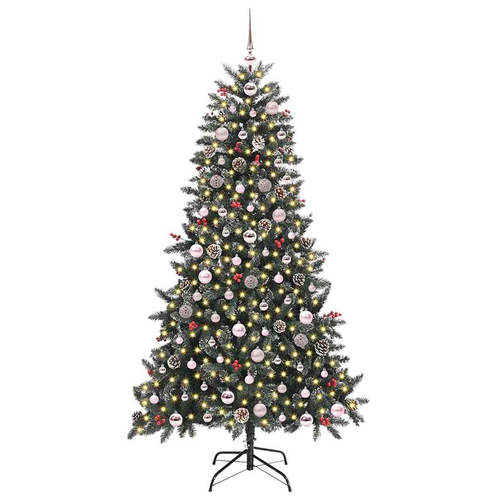 Vidaxl kunstkerstboom met 300 led groen 180 cm pvc en plastic en staal