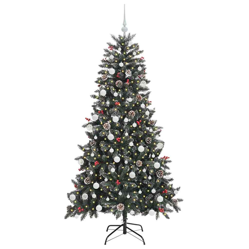 Vidaxl kunstkerstboom met 300 led groen 180 cm pvc en plastic en staal