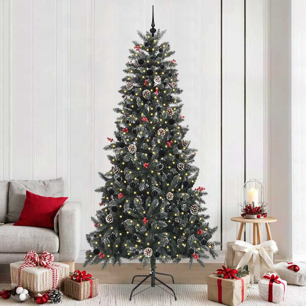 Vidaxl kunstkerstboom met 300 led groen 240 cm pvc en plastic en staal