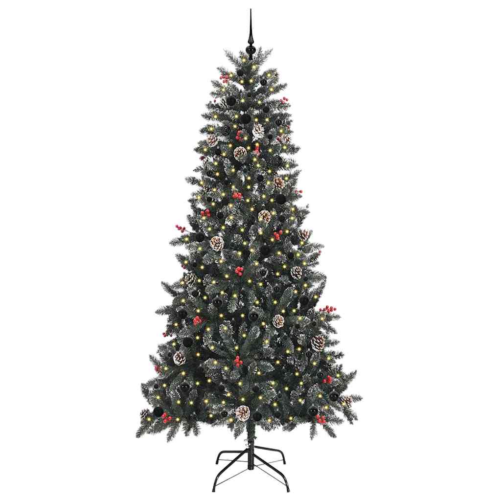 Vidaxl kunstkerstboom met 300 led groen 240 cm pvc en plastic en staal