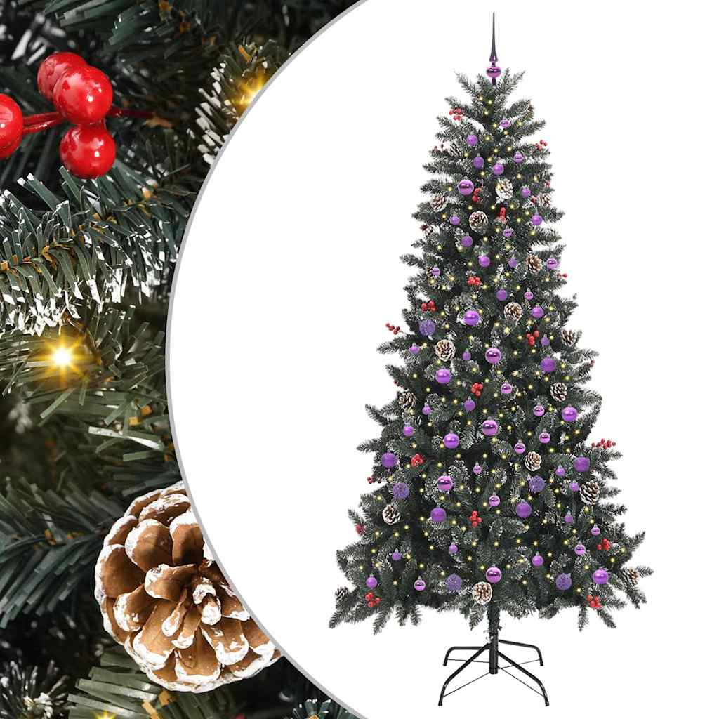 Vidaxl kunstkerstboom met 300 led groen 240 cm pvc en plastic en staal