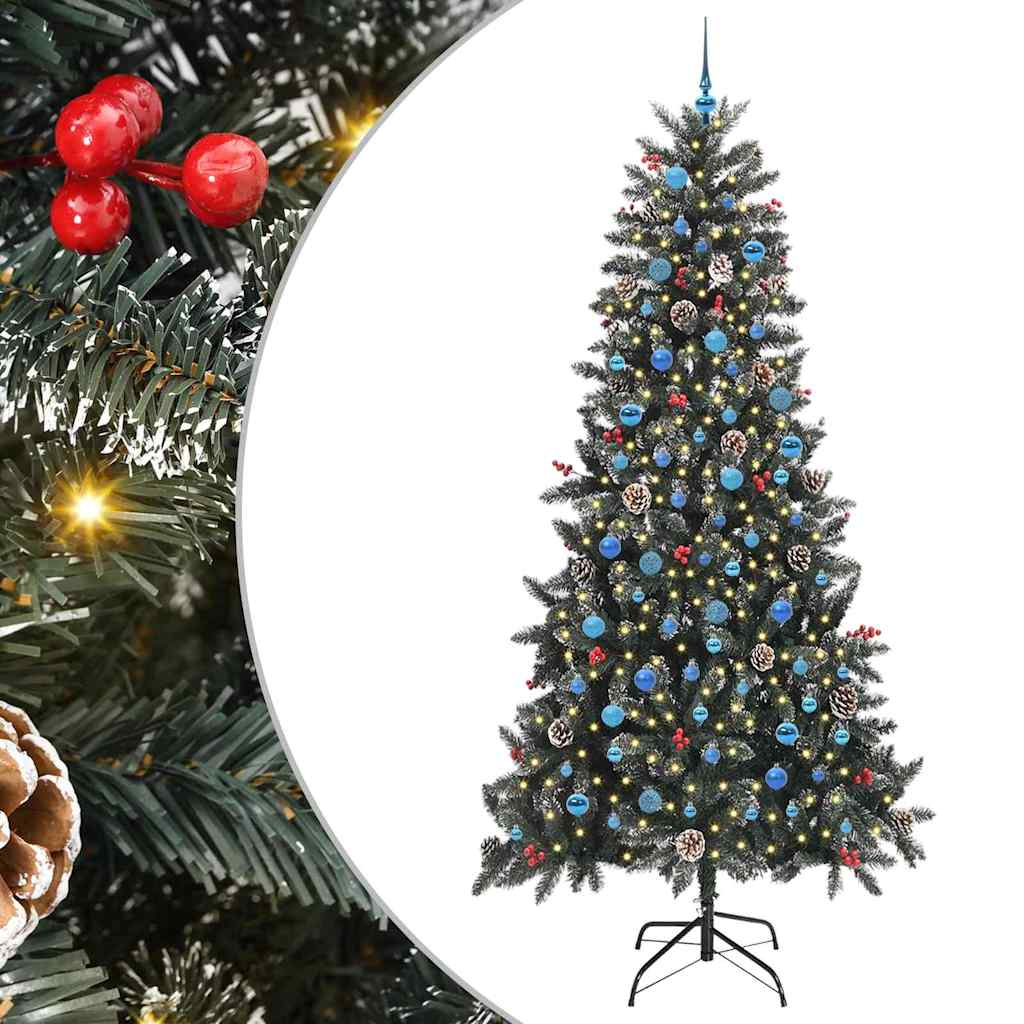 Vidaxl kunstkerstboom met 300 led groen 240 cm pvc en plastic en staal